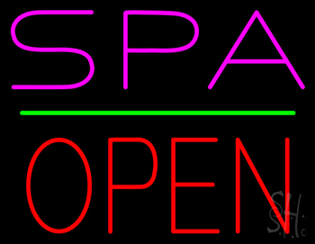 Pink Spa Red Open Neon Sign