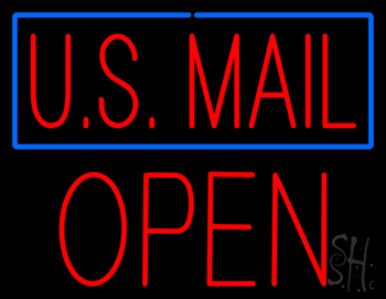 Us Mail Block Open Neon Sign