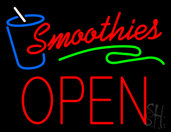 Smoothies Block Open Neon Sign