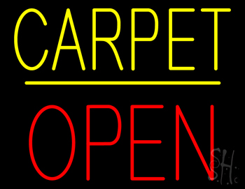 Carpet Block Open Yellow Line Neon Sign