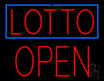 Lotto Block Open Neon Sign