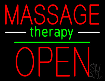 Oval Massage Therapy Open Neon Sign