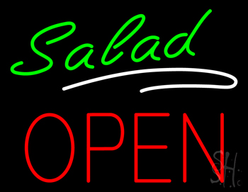 Slant Salad Block Open Neon Sign