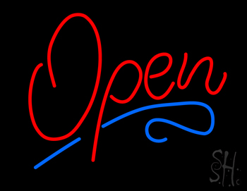 Open W Script Line Neon Sign