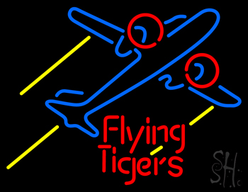Flying Tigers Airplane Neon Sign