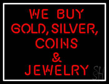 Gold Silver Coins Neon Sign