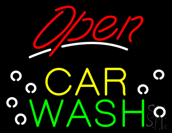 Open Car Wash Neon Sign