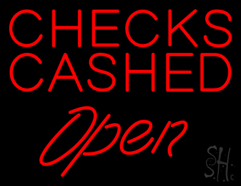 Red Checks Cashed Neon Sign