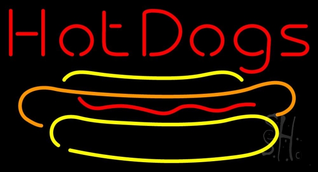 Red Hot Dogs Logo Neon Sign