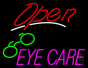 Red Open Pink Eye Care Logo Neon Sign