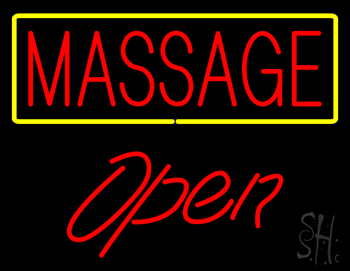 Red Massage Open Neon Sign