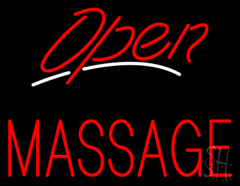 Red Open Massage Neon Sign