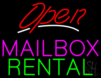Open Mailbox Rental Neon Sign