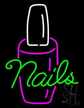 Green Nails Logo Neon Sign