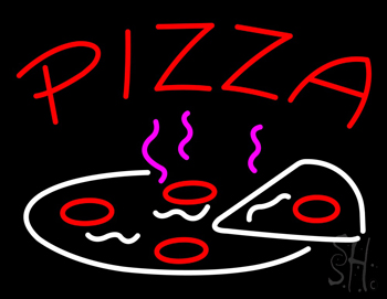 Red Pizza Logo Neon Sign
