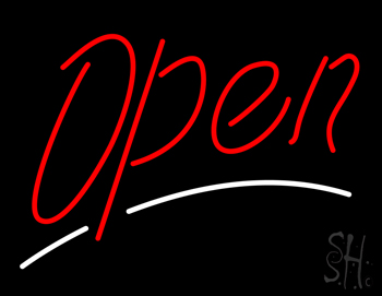 Open Large Script Neon Sign
