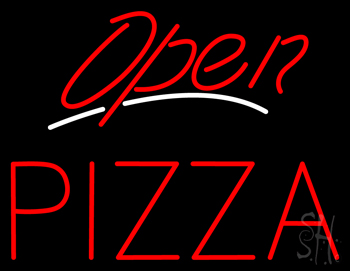 Open Block Pizza Neon Sign