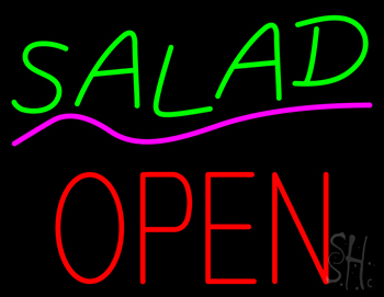 Salad Block Open Neon Sign