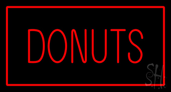 Red Donuts With Red Border Neon Sign