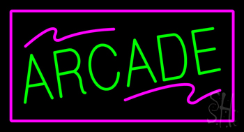 Arcade Rectangle Purple Neon Sign