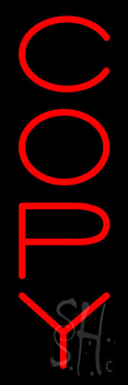 Vertical Red Copy Neon Sign