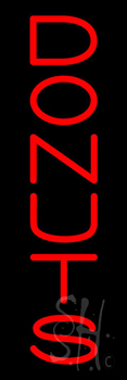 Vertical Red Donuts Neon Sign