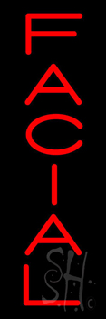 Vertical Red Facial Neon Sign