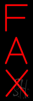 Vertical Red Fax Neon Sign