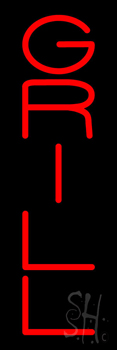 Vertical Red Grill Neon Sign