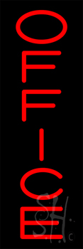 Vertical Red Office Neon Sign