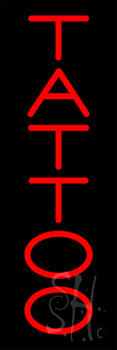 Vertical Red Tattoo Neon Sign