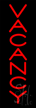 Red Vertical Vacancy Neon Sign