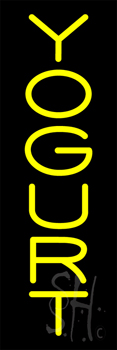Vertical Yellow Yogurt Neon Sign