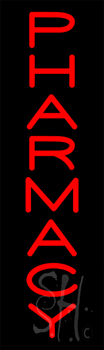Vertical Red Pharmacy Neon Sign