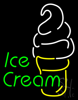 Green Ice Cream Logo Neon Sign