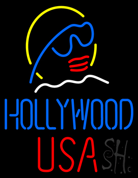 Hollywood Usa Neon Sign