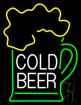 Cold Beer With Mug Neon Sign