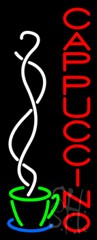 Vertical Red Cappuccino Neon Sign