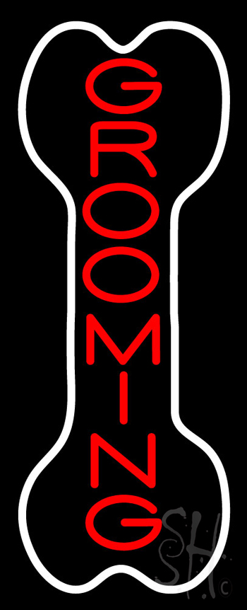 Bone Grooming Vertical Neon Sign