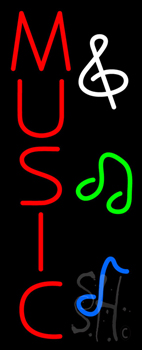 Vertical Music Neon Sign