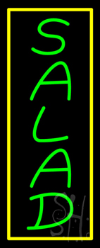 Green Salad With Yellow Border Neon Sign