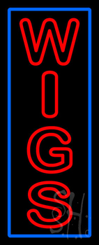 Red Double Stroke Wigs With Blue Border Neon Sign
