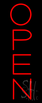 Open Vertical Neon Sign