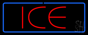 Red Ice Blue Border Neon Sign