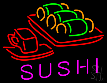 Sushi With Sushi Logo Neon Sign