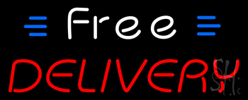 White Free Delivery Neon Sign