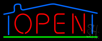 House Logo Open Neon Sign