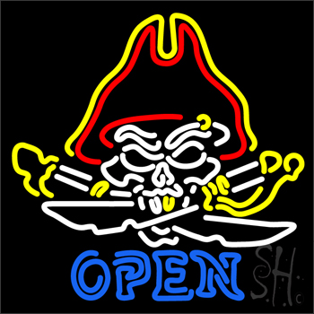 Pirates Admiral Skull Tattoo Neon Sign