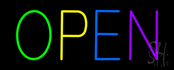 Open Multi Color Neon Sign