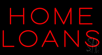 Red Block Home Loans Neon Sign